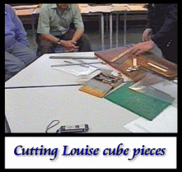 Cutting Louise cube pieces